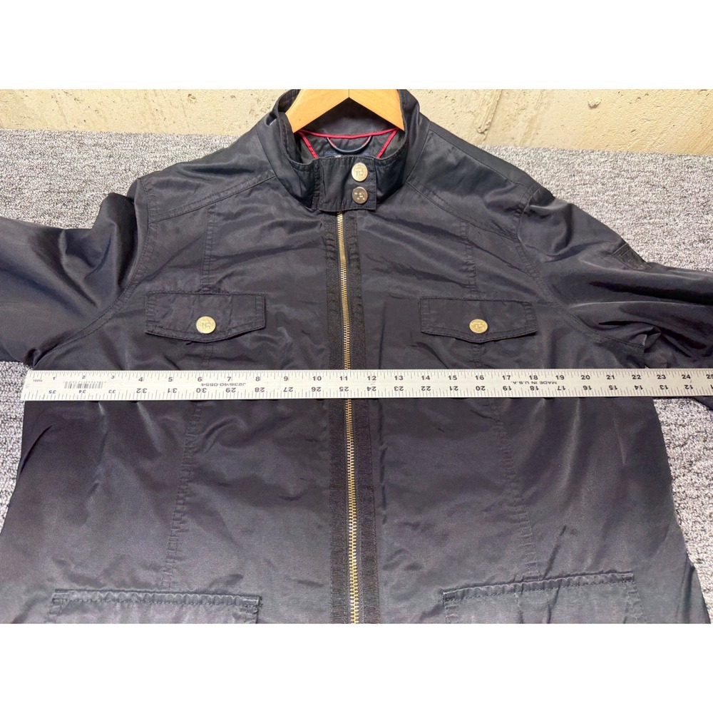 Tommy Hilfiger Womens Navy Blue Cotton Nylon Field Jacket XXL Full Zip Utility - Picture 11 of 11